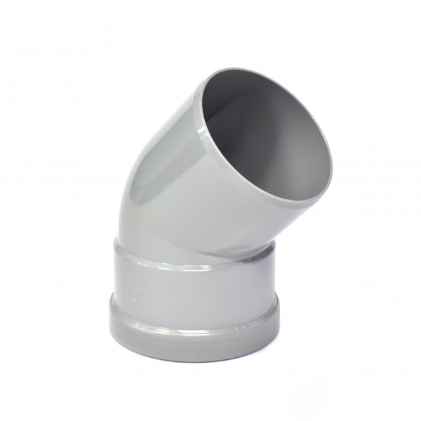 PVC Bocht 45° Manchetmof / Spie, 125 mm, SN4