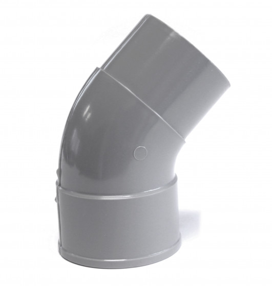 PVC Bocht 45° Manchetmof / Verjongd Spie 80 mm