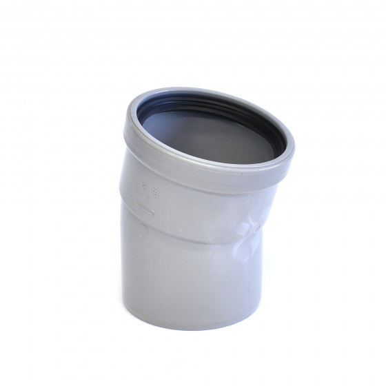 PVC Bocht 15° Manchetmof / Spie, 125 mm, SN4