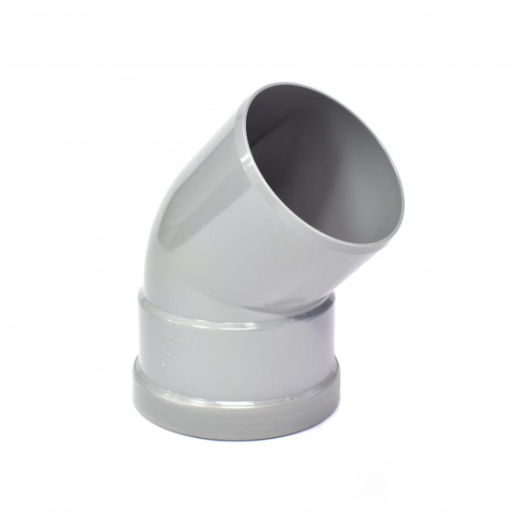 PVC Bocht 45° Manchetmof / Spie, 160 mm, SN4