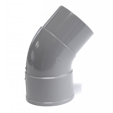 PVC Bocht 45° Manchetmof / Verjongd Spie 80 mm