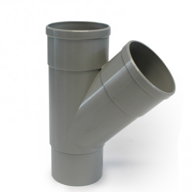 PVC T-stuk PVC 45° 2x Manchetmof / Verjongd Spie 80 mm